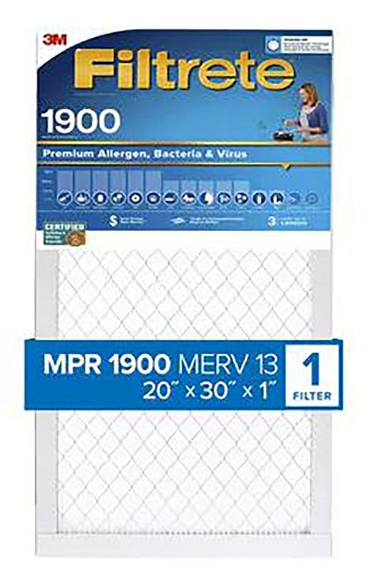 Filtrete UT22-4 Air Filter, 20 in L, 30 in W, 13 MERV, 1900 MPR