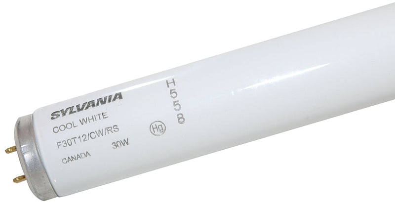 Sylvania 23493 Fluorescent Bulb, 30 W, T12 Lamp, Medium Lamp Base, 1870 Lumens, 4200 K Color Temp, Cool White Light