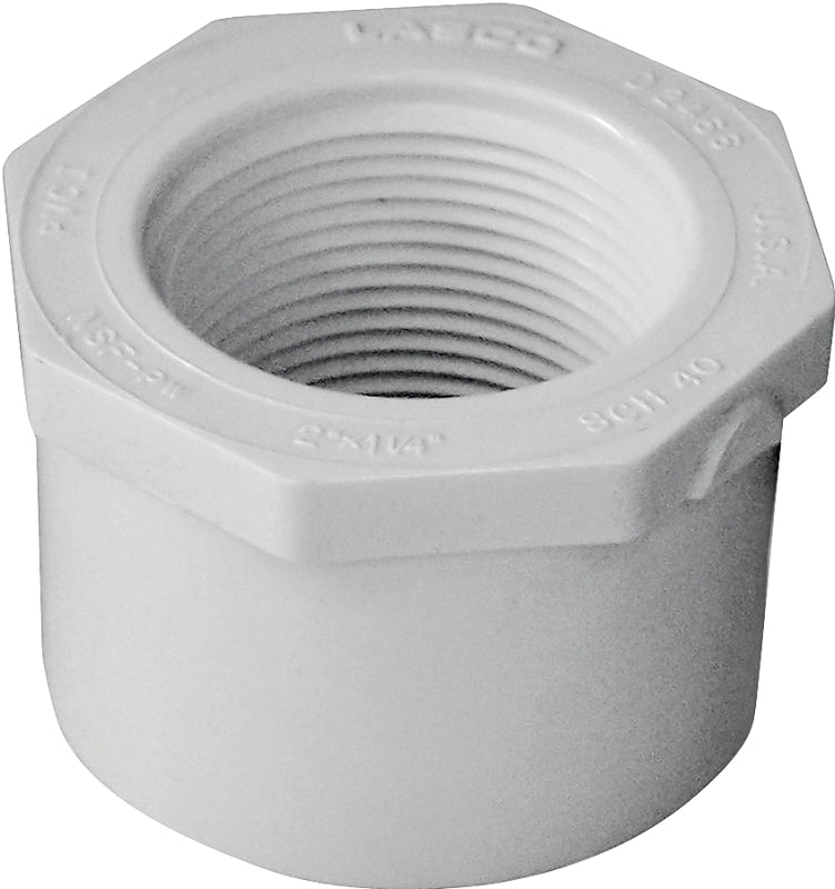 Xirtec 140 435736 Reducing Bushing, 2 x 1-1/4 in, Spigot x FPT, White, SCH 40 Schedule, 150 psi Pressure
