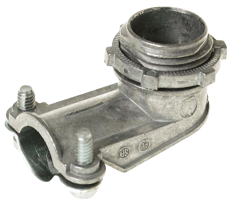 Hubbell SQ90075 90 deg Conduit Connector, 3/4 in, Zinc