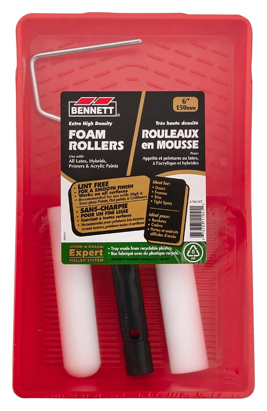 BENNETT 6 FM KIT Roller Set, All Surfaces Surface, Fabric/Plastic/Foam, 3-Piece