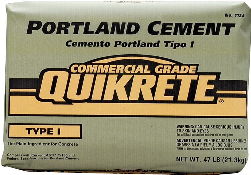 Quikrete 1124-47 Portland Cement, Gray, Solid, 47 lb Bag