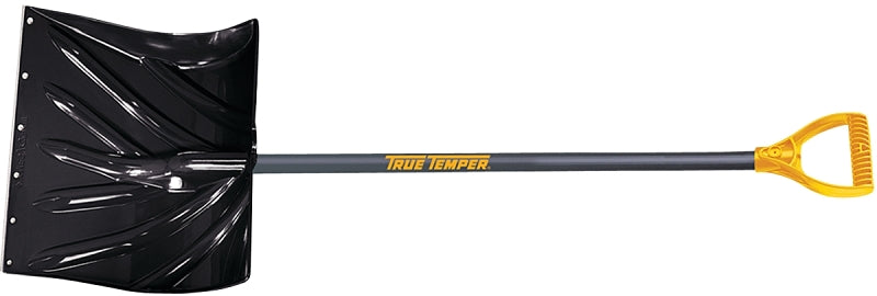 True Temper 1627200 Snow Shovel, 18 in W Blade, 13-1/2 in L Blade, Combo Blade, Polyethylene Blade, Steel Handle