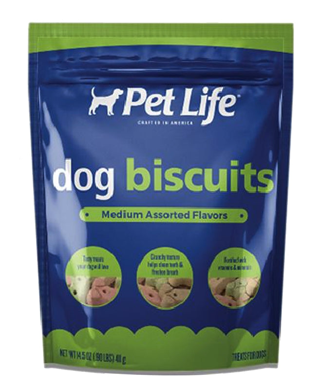 Pet Life 01004 Assorted Biscuit, Beef, Chicken, Turkey, Bacon and Sausage Flavor, 4 lb Bag
