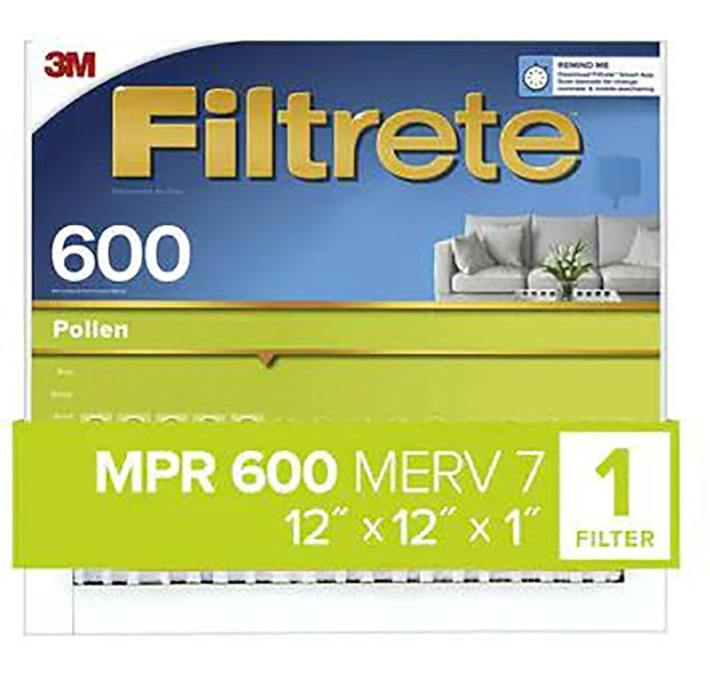 Filtrete 9880DC-6 Dust and Pollen Reduction Filter, 12 in L, 12 in W, 7 MERV, 600 MPR, Cardboard Frame