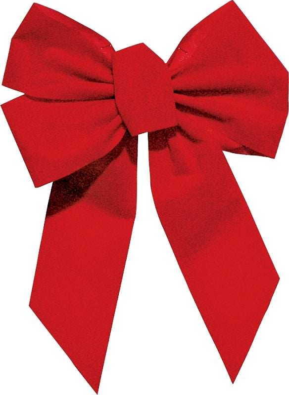 Holidaytrims 7346 Outdoor Bow, 1 in H, Velvet, Red
