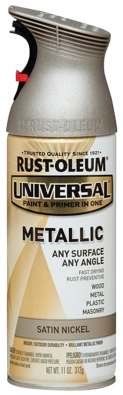 Universal 249130 Metallic Spray Paint, Metallic, Satin Nickel, 11 oz, Can