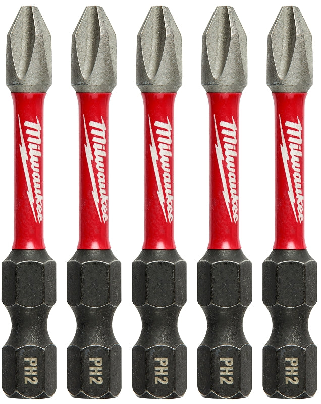 Milwaukee 48-32-4602 Power Bit, #2 Drive, Phillips Drive, 1/4 in Shank, Hex Shank, 2 in L, Steel