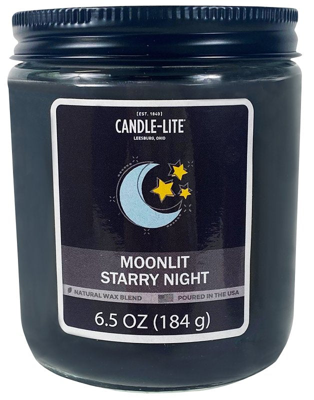 Candle-Lite 4603066 Screw Top Jar Candle, 6.5 oz Candle, Moonlit Starry Night Fragrance