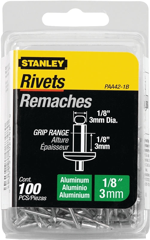 Stanley PAA42-1B Pop Rivet, Reusable, 1-1/2 in L, Aluminum