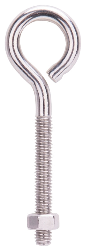 ProSource LR297 Eye Bolt, 8 mm Thread, Machine Thread, 2-1/4 in L Thread, 1-1/4 in Dia Eye, 292 lb Working Load