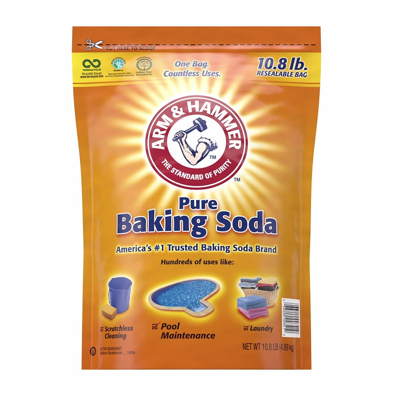 R3 01191 Resealable Baking Soda, 10.8 lb Bag, Crystalline, White