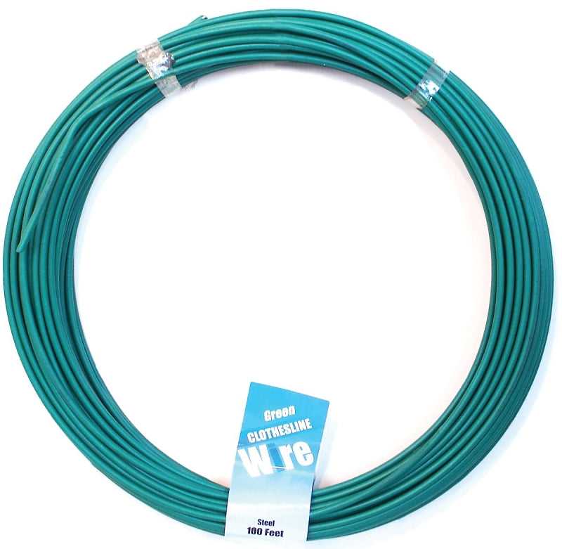 Midwest Fastener 11269 Retractable Clothesline, 100 ft L, Steel, Green