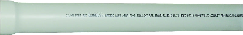 JM Eagle 67512 Rigid Conduit, 3 in, 10 ft L, PVC