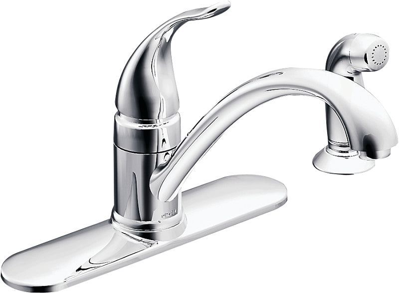 Moen Torrance Series CA87480 Kitchen Faucet, 1.5 gpm, 1-Faucet Handle, Stainless Steel, Chrome Plated, Deck Mounting
