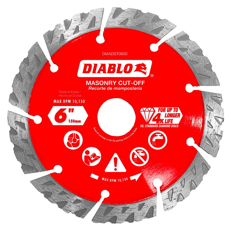 Diablo DMADST0600 Saw Blade, 6 in Dia, Segmented Rim