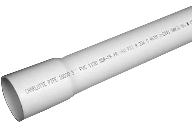 JM Eagle SDR Series 27573 Pipe, 2 in, 20 ft L, Solvent Weld, PVC