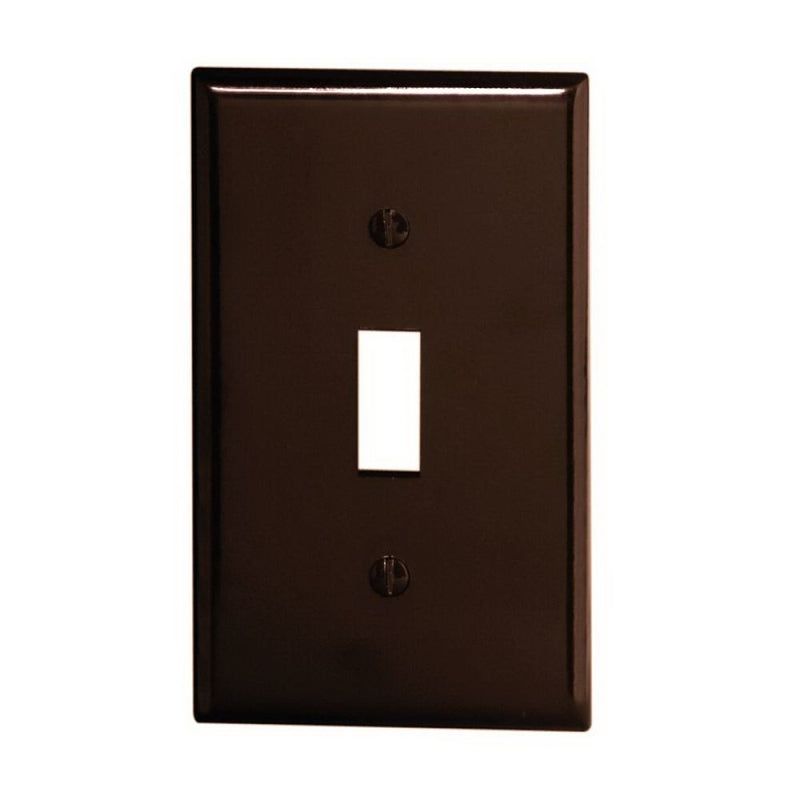 Leviton 001-85001-000 Wallplate, 4-1/2 in L, 2-3/4 in W, 1 -Gang, Thermoset, Brown, Smooth