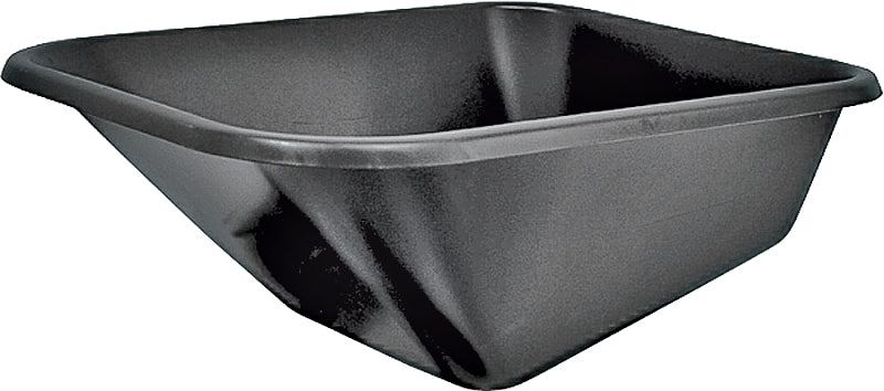 Vulcan 34475 Wheelbarrow Tray, 38.25 in L, 25-1/2 in W, 6 cu-ft Capacity, Steel, Black
