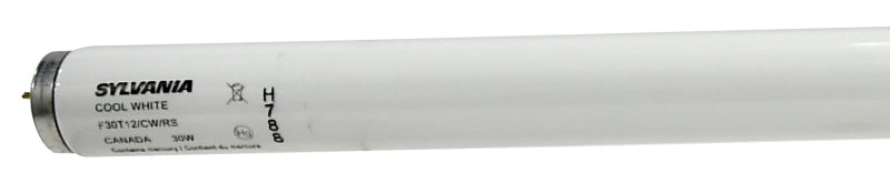 Sylvania 23493 Fluorescent Bulb, 30 W, T12 Lamp, Medium Lamp Base, 1870 Lumens, 4200 K Color Temp, Cool White Light