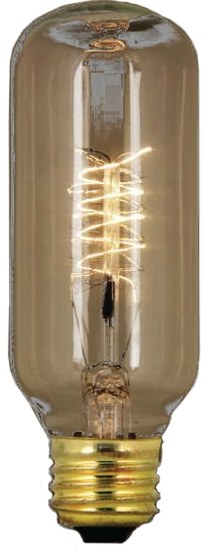Feit Electric BP40T14/RP Incandescent Bulb, 40 W, T14 Lamp, Medium E26 Lamp Base, 75 Lumens, 2200 K Color Temp