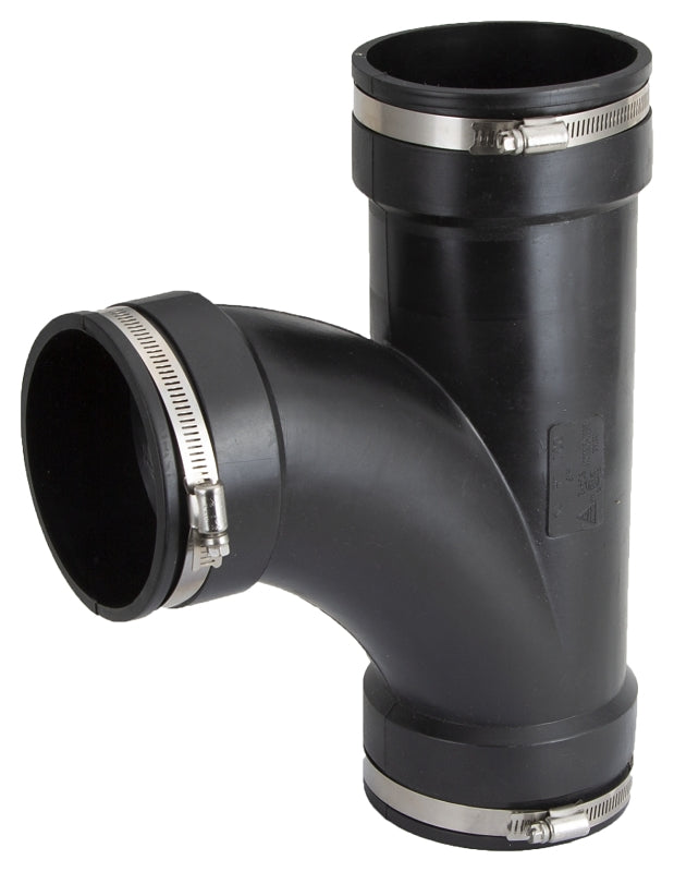 ProSource QT-400 Flexible Pipe Tee, PVC, Black