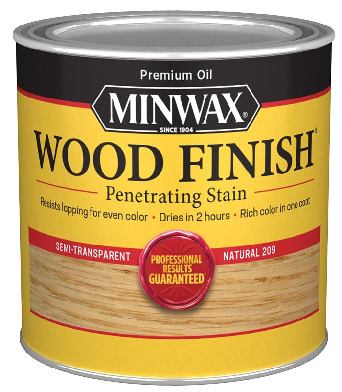 Minwax Wood Finish 220904444 Wood Stain, Natural, Liquid, 0.5 pt, Can