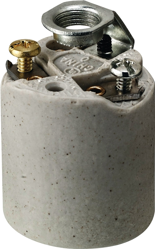 Leviton 3152-8 Lamp Holder, 250 V, 660 W, Porcelain Housing Material, White