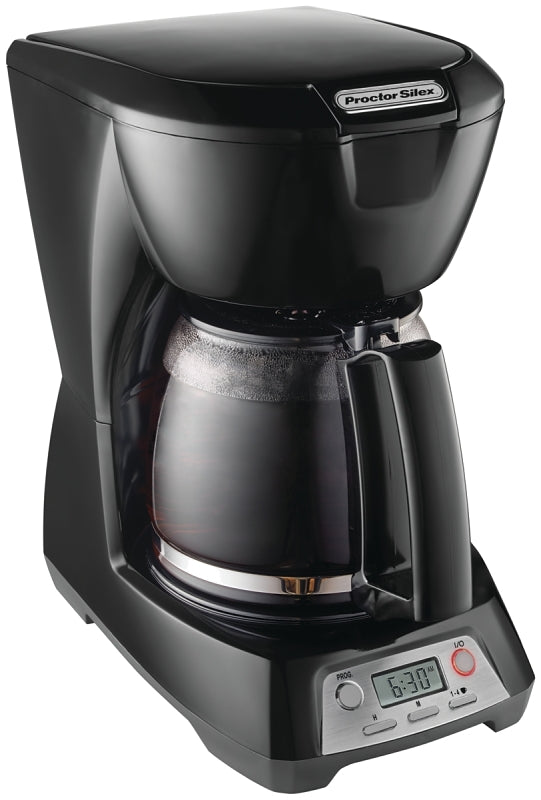 Proctor Silex 43672 Programmable Coffee Maker, 12 Cups Capacity, 120 V, 900 W, Black