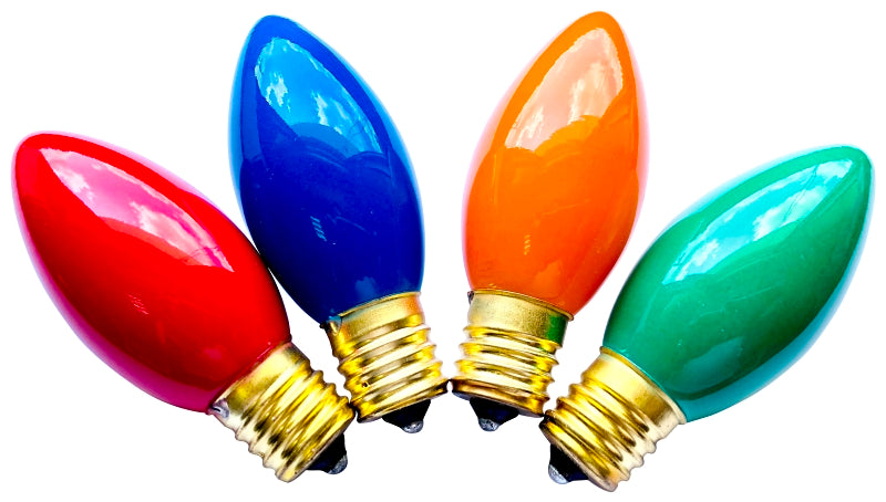 Hometown Holidays 16450 Light Bulb, 7 W, Intermediate Lamp Base, Incandescent Lamp, Ceramic Multi-Color Light