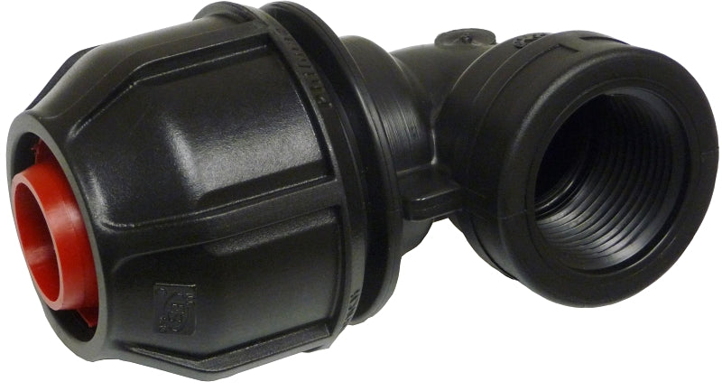 Homerite 358100 Pipe Elbow, 1 in, FPT, 90 deg Angle, Polyethylene