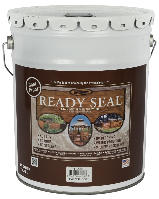 Ready Seal 500 Stain and Sealer, Clear, 5 gal