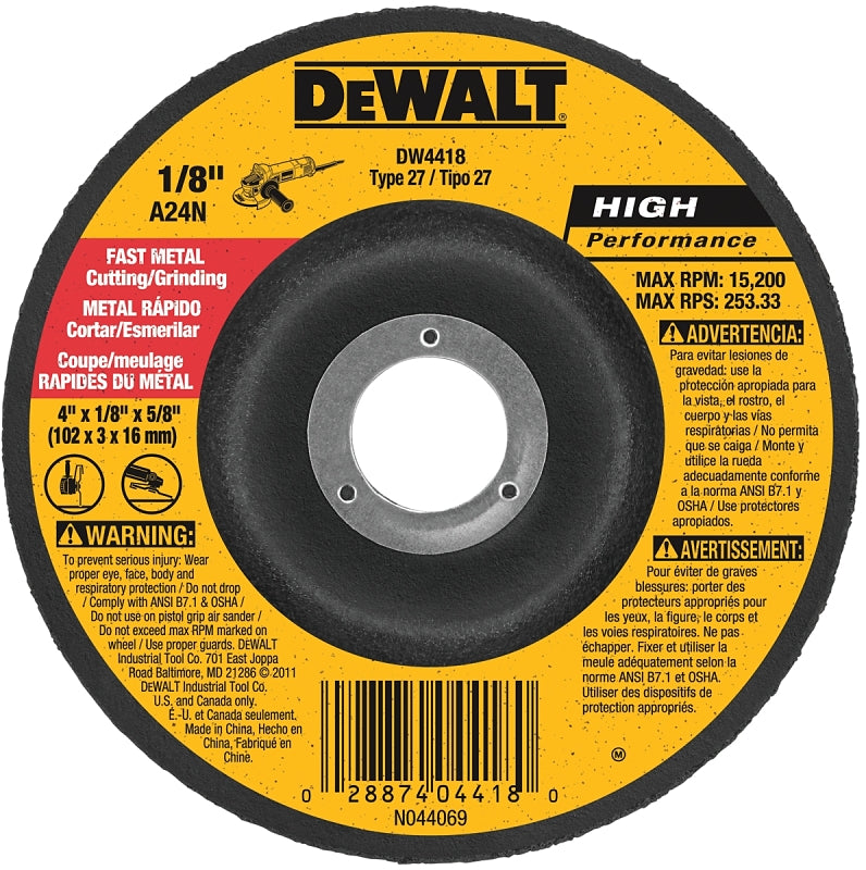 DW4418 CUT WHEEL METAL 4IN