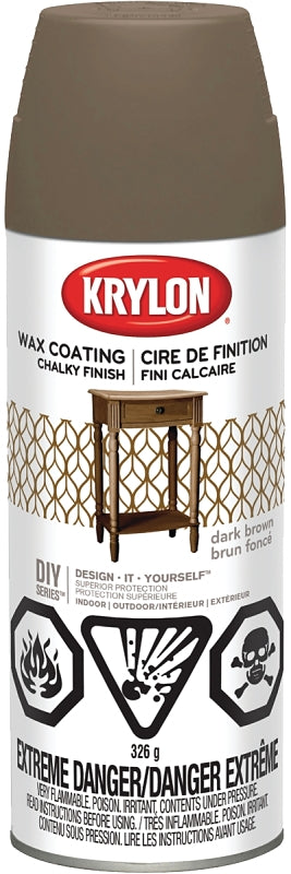 Krylon 441190000 Chalk Spray Paint, Dark Brown, 11.75 oz, Can