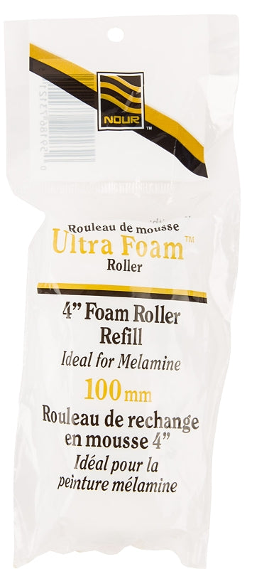 NOUR Z 4U10 Roller Refill, 3/8 in Thick Nap, 4 in L, Foam Cover