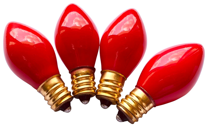 Hometown Holidays 16240 Light Bulb, 5 W, Candelabra Lamp Base, Incandescent Lamp, Ceramic Red Light