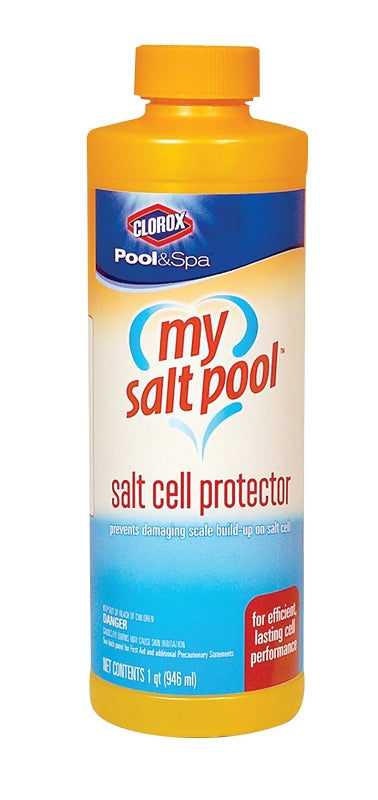 Clorox POOL & Spa My Salt Pool 80032CLX Salt Cell Protector, 32 oz Bottle, Liquid, Light Yellow