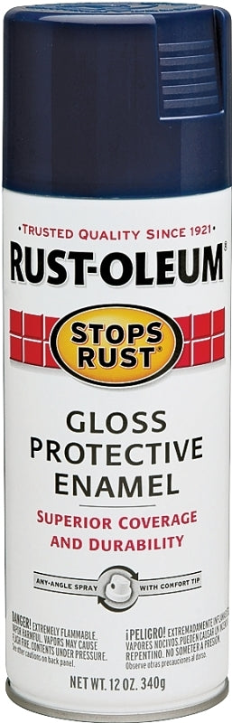 Stops Rust 7723830 Rust Preventative Spray Paint, Gloss, Navy Blue, 12 oz, Can