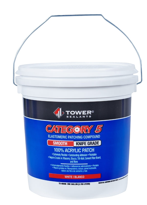 Tower Sealants CATEGORY 5 TS-00096 Knife-Grade Smooth Patch, White, 1 gal