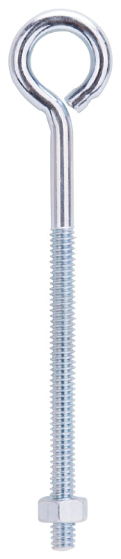ProSource LR273 Eye Bolt, 6 mm Thread, Machine Thread, 3 in L Thread, 31/32 in Dia Eye, 143 lb Working Load, Steel, Zinc