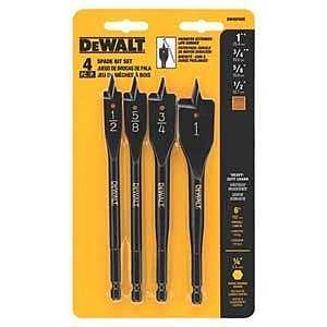 DeWALT DW4SPADE Spade Bit Set, Heavy-Duty, 4-Piece, Steel