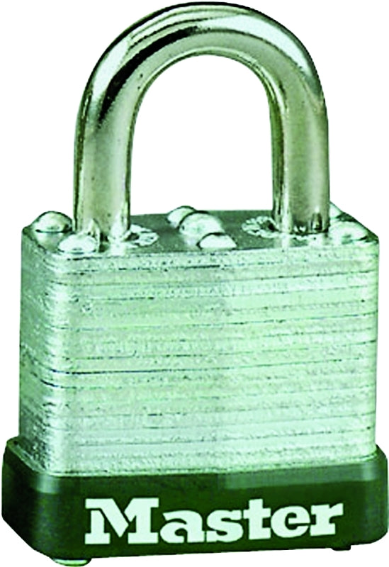 Master Lock 105D Padlock, Keyed Different Key, 3/16 in Dia Shackle, Steel Shackle, Steel Body, 1-1/8 in W Body