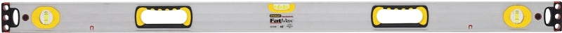 Stanley 43-549 Box Beam Level, 48 in L, 3-Vial, 2-Hang Hole, Magnetic, Aluminum, Silver/Yellow