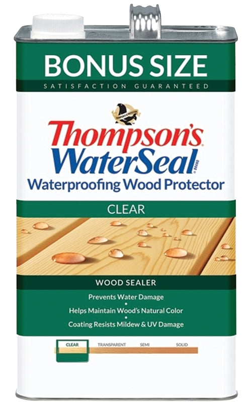 Thompson's WaterSeal TH.021802-03 Wood Sealer, Clear, Liquid, 1 gal