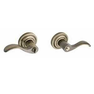 Schlage Accent Series F51A ACC 609 Entry Door Handleset Lockset, Mechanical Lock, Antique Brass, Lever Handle, Metal