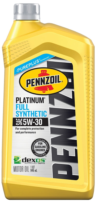 Pennzoil Platinum 550022686/5063684 Motor Oil, 5W-20, 1 qt Bottle