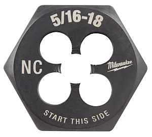 Milwaukee 49-57-5342 Threading Die, 5/16-18 Thread, Coarse Thread, HCS