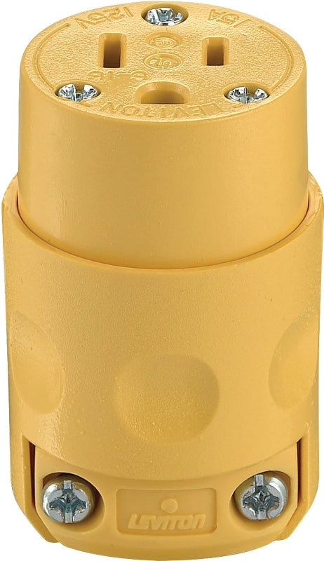 Leviton 000-515CV-000 Electrical Connector, 2 -Pole, 15 A, 125 V, NEMA: NEMA 5-15R, Yellow