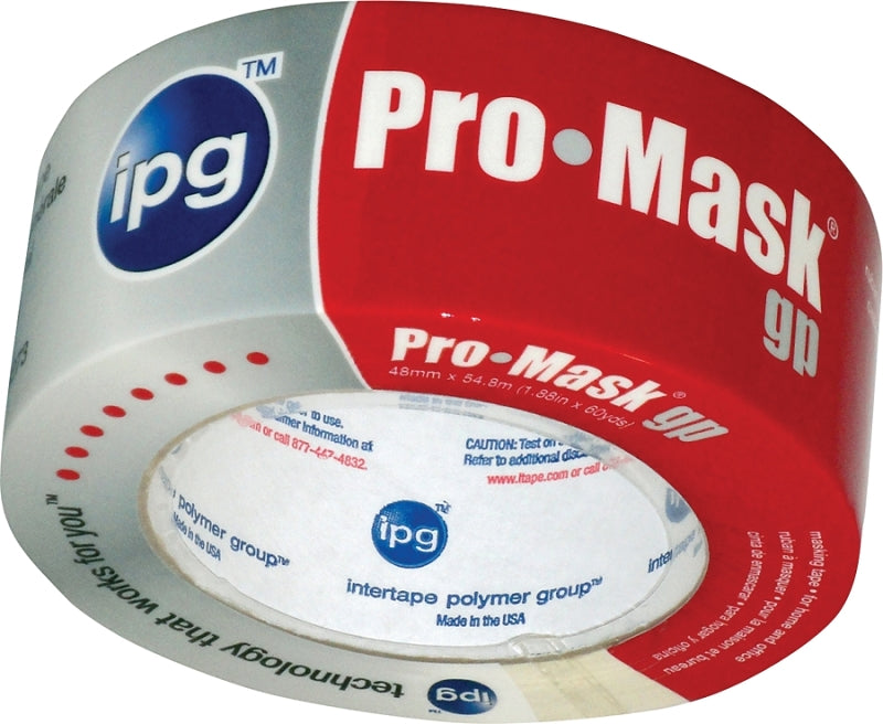IPG 5103-2 Masking Tape, 60 yd L, 1.87 in W, Smooth Crepe Paper Backing, Beige