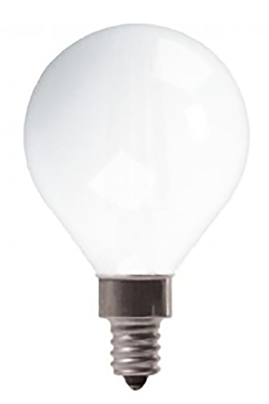GE 25046 LED Bulb, Decorative, G16 Lamp, 40 W Equivalent, E12 Lamp Base, Dimmable, Soft White Light, 2700 K Color Temp